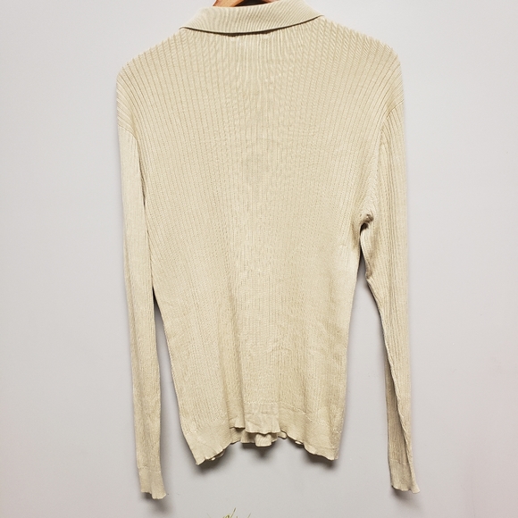 Men's Vintage Cumran LS Collared Stretch-Fit Shirt, Size L - Picture 5 of 6